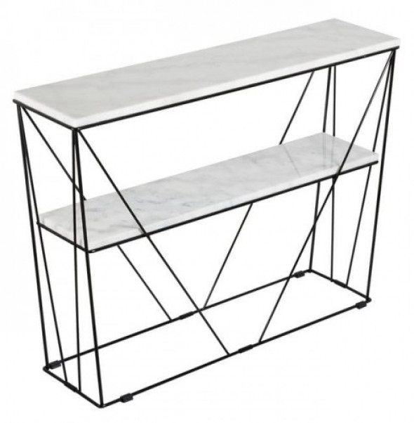 Konsola Cube z półką biały marmur