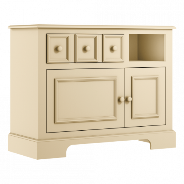 Kremowa elegancka komoda dziecięca z szafkami