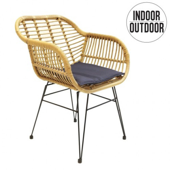 Krzesło Surabaya z podłokietnikami naturalne