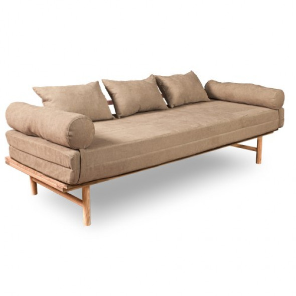 Le Mar daybed filigranowa sofa rozkładana ciemnobeżowa