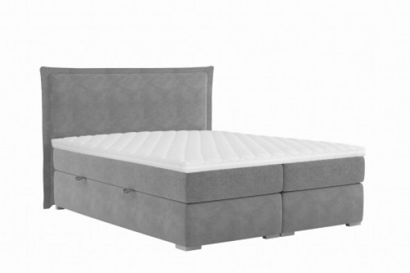 Łóżko kontynentalne Kubric z pojemnikiem dark nude