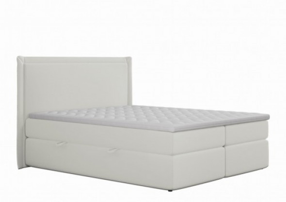 Łóżko kontynentalne Kubric z pojemnikiem jasnobeżowe