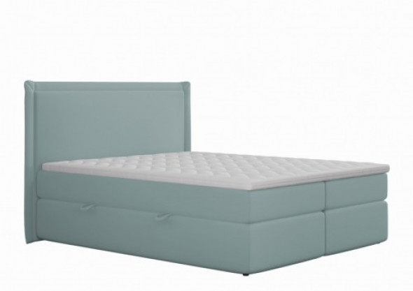 Łóżko kontynentalne Kubric z pojemnikiem miętowe