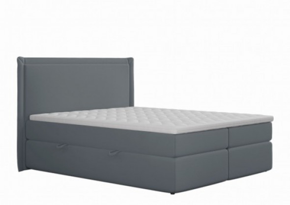 Łóżko kontynentalne Kubric z pojemnikiem szare