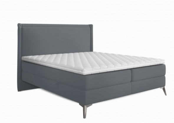 Łóżko kontynentalne Musk z pojemnikiem szare