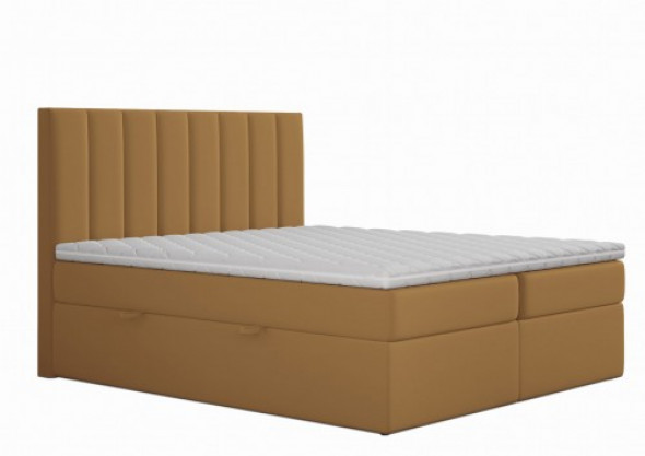 Łóżko kontynentalne Saint Tropez z pojemnikiem karmel