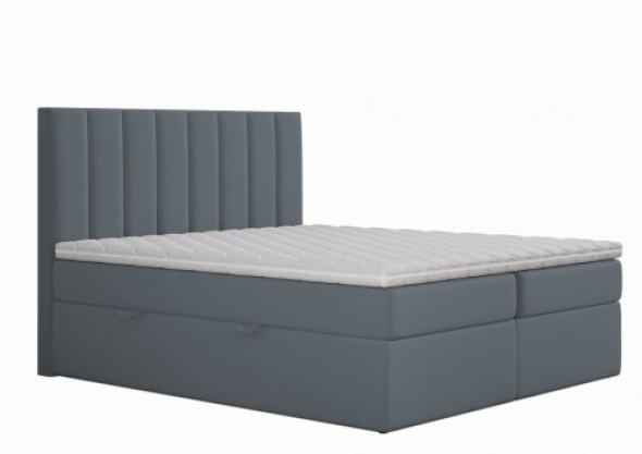 Łóżko kontynentalne Saint Tropez z pojemnikiem szare