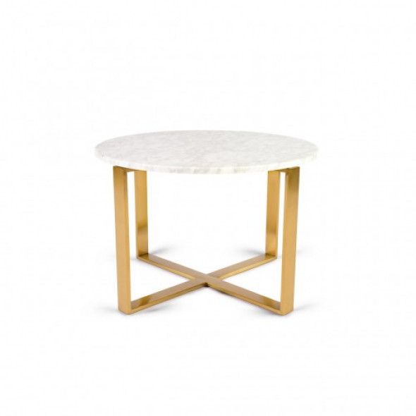 Mały stolik kawowy FLORES biały marmur