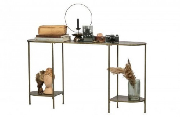 Metalowy stolik konsola Antyczny Mosiądz Be Pure