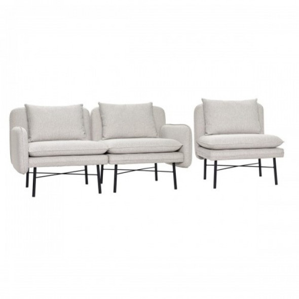 Minimalistyczna modułowa szara sofa Hubsch
