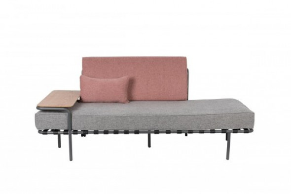 Minimalistyczna sofa z półką Star Zuiver różowa