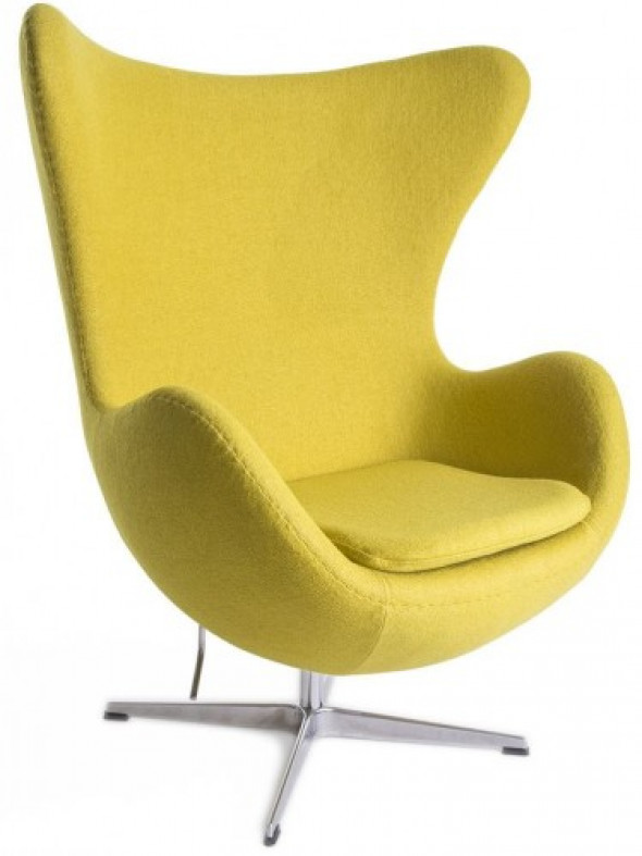Musztardowy Fotel JAJO Inspirowany Projektem Egg Chair