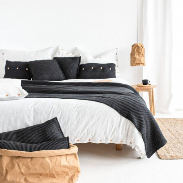 Narzuta leniwy poranek antracytowa