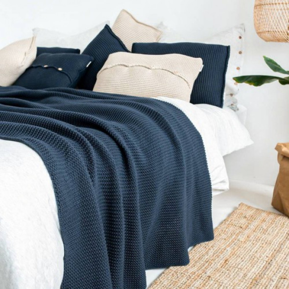 Narzuta leniwy poranek granatowa