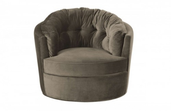 Obrotowy fotel Carousel Velvet zieleń Khaki Be Pure