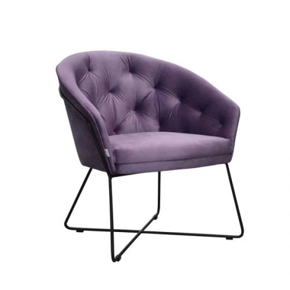 Pikowane krzesło na metalowych płozach Etna