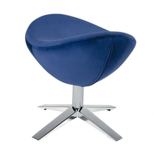 Podnóżek Egg szeroki Velvet chrom