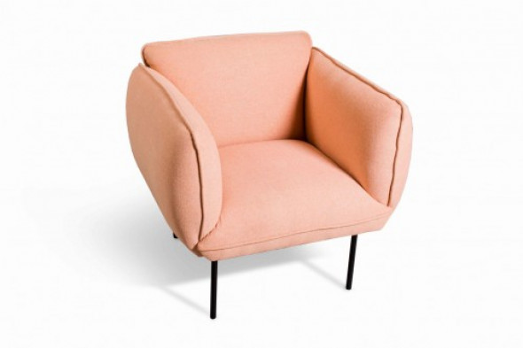 Poduszkowy fotel Lava mleczny pomarańczowy