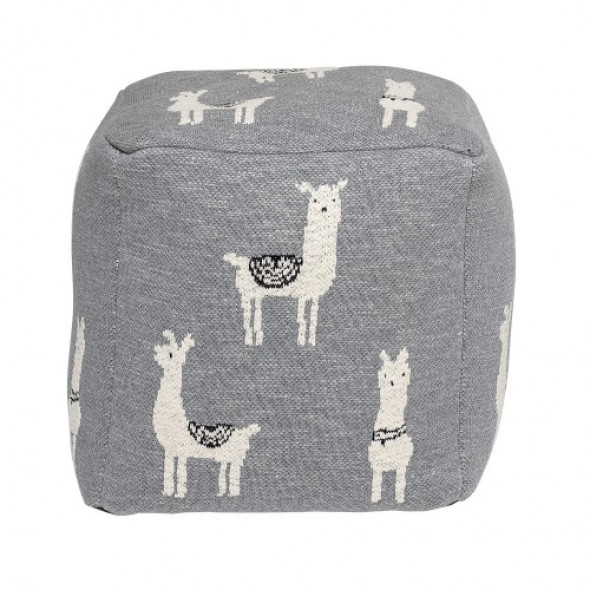 Pufa dzicięca ze swetrowej tkaniny Lama
