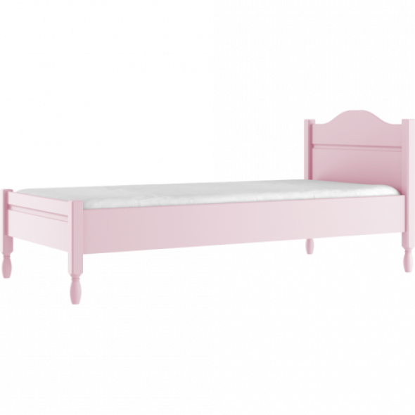 Różowe eleganckie łóżeczko dziecięce z dekoracyjnymi nóżkami
