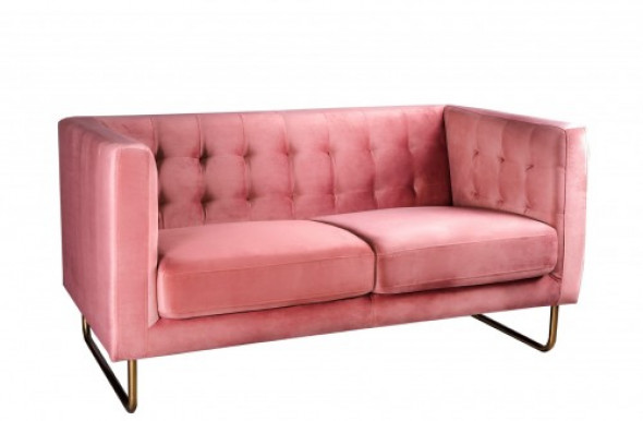 Sofa 2 osobowa aksamitna Meno różowa