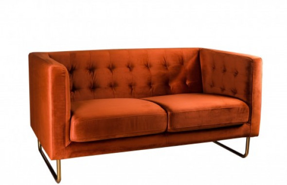 Sofa 2 osobowa aksamitna Meno ruda