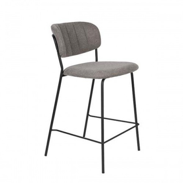 Stołek barowy Jolien szary nogi czarne