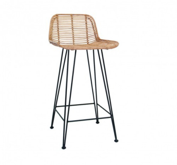 Stołek barowy rattanowy naturalny