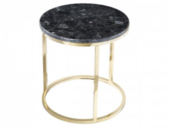 Stolik kawowy Accent Black Crystal Labradoryth 50 podstawa złota lśniąca