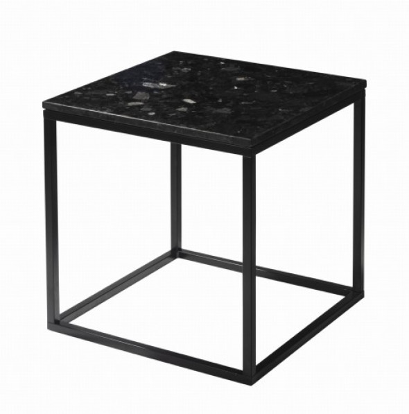 Stolik kawowy Accent Granit Labradoryt czarny kwadratowy mały