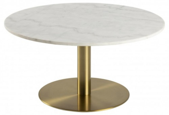 Stolik kawowy Corby 90 marmur/złoty