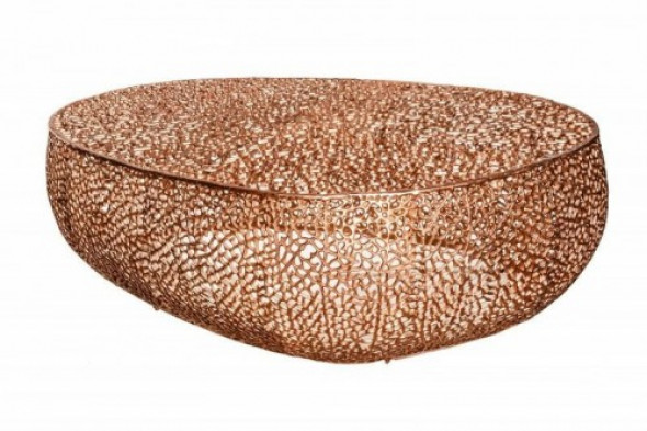 Stolik kawowy Leaf 122 miedziany Invicta