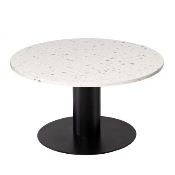 Stolik kawowy Pepo lastryko czarna stalowa noga