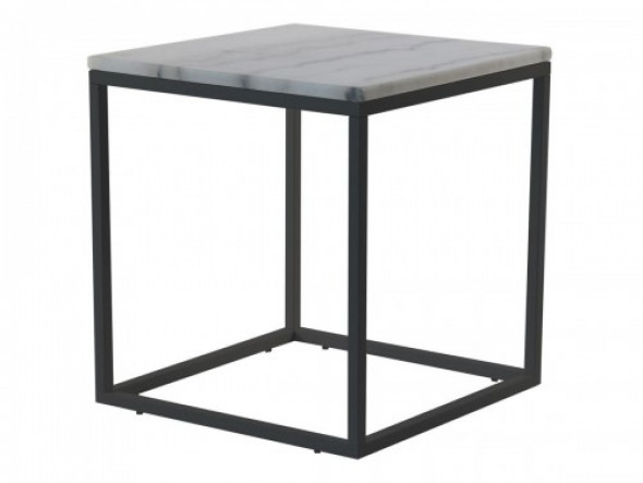 Stolik marmurowy Accent kwadratowy czarne nogi