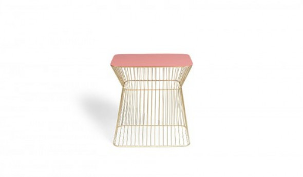 Stolik No Offence postarzany róż blat mały