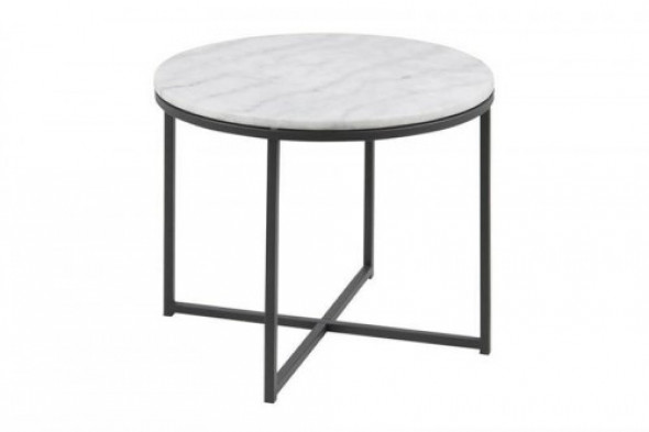 Stolik okrągły Cross marmur/czarny