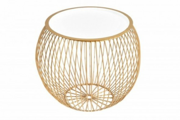 Stolik Storage II 41 cm złota podstawa biały blat