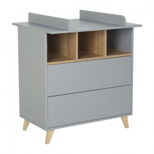Szara komoda Quax Loft z dwoma szufladami