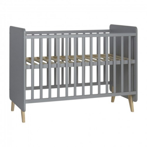 Szare łóżeczko niemowlęce Quax Loft 120x60