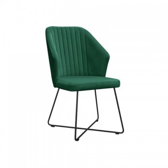Wygodne krzesło jadalniane Buffo na metalowych nogach Cross