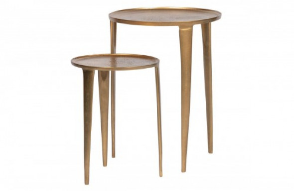 Zestaw 2 stolików Medaillon antyczny mosiądz Be Pure