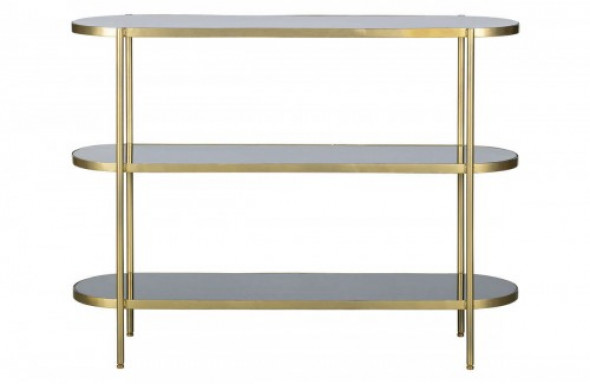 Złoty regał przydymione szkło Be Pure