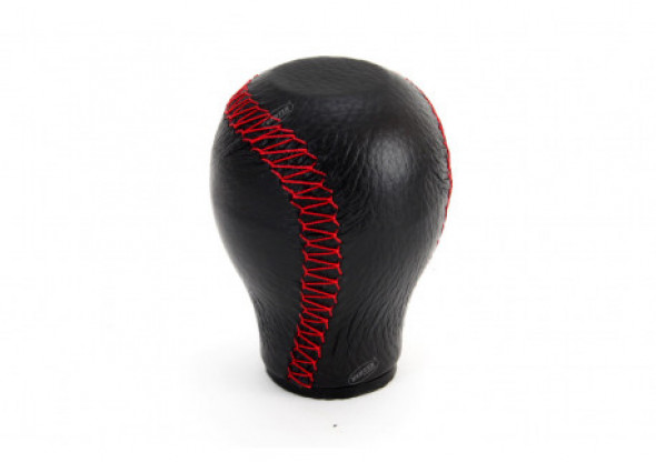 01756 Gałka biegów skórzana zwykła czerwone nici