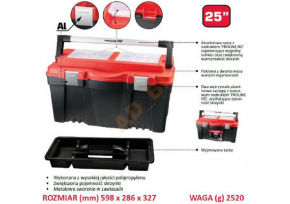 35755 Skrzynka narzędziowa 25 cali, Proline