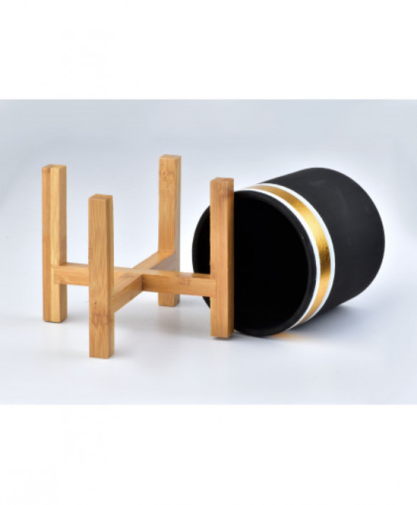 AVA Doniczka złoty pasek śr.12,5xh:11,7c