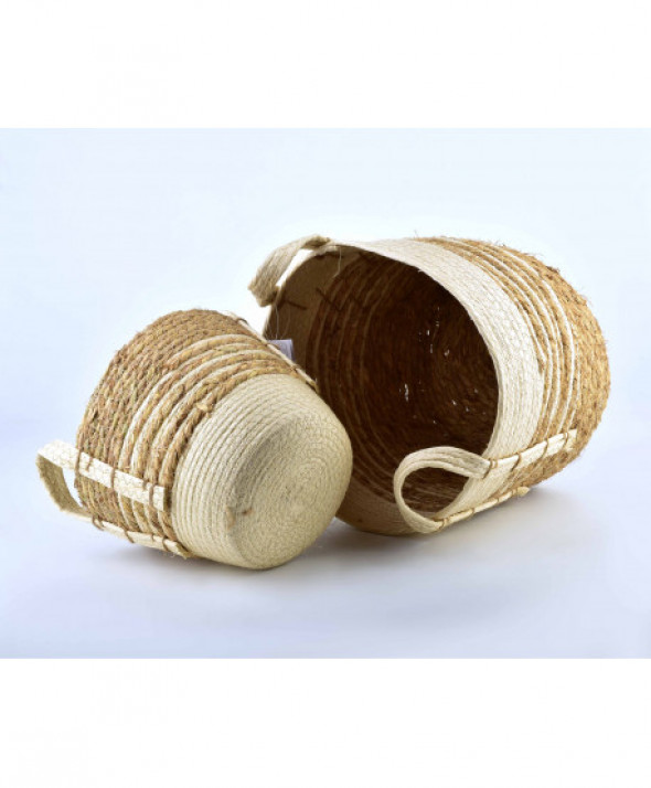 BALI KOMPLET 2 KOSZY trawa morska       33x33xH:26/24x24xH:21cm