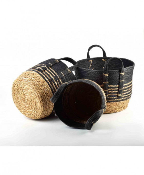 BALI Komplet 3 koszy trawa morska       33x33xH:26/28x28xH:23/23x23xH:20cm