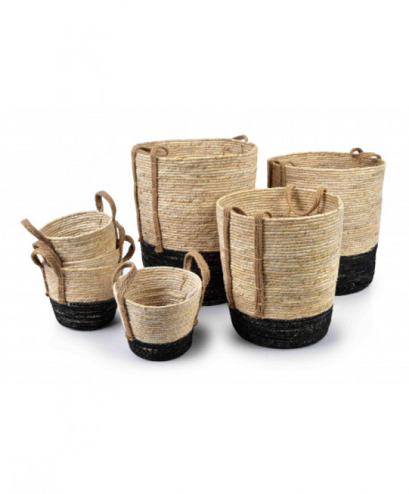 BALI Komplet 7 koszy XL40X40XH50CM,L 38X38XH43CM,M32X32XH36CM,4xS22X22XH17CM