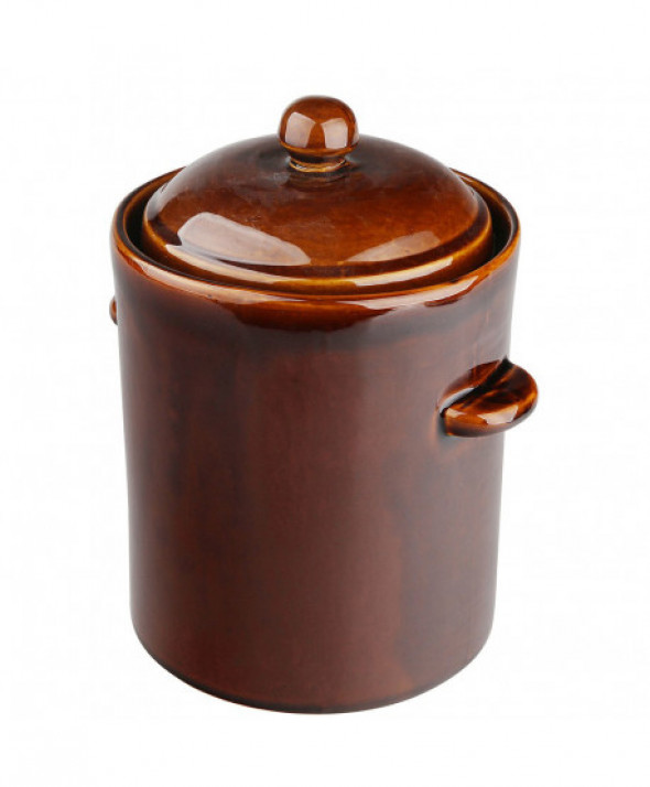 Beczka / słój hermetyczny do kiszenia kapusty i ogórków kamionkowy z pokrywą Krystynka 5 l