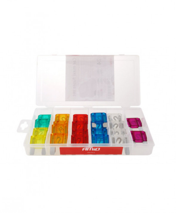 Bezpieczniki samochodowe maxi w pudełko, mix 24 szt